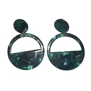 Green marbled earrings